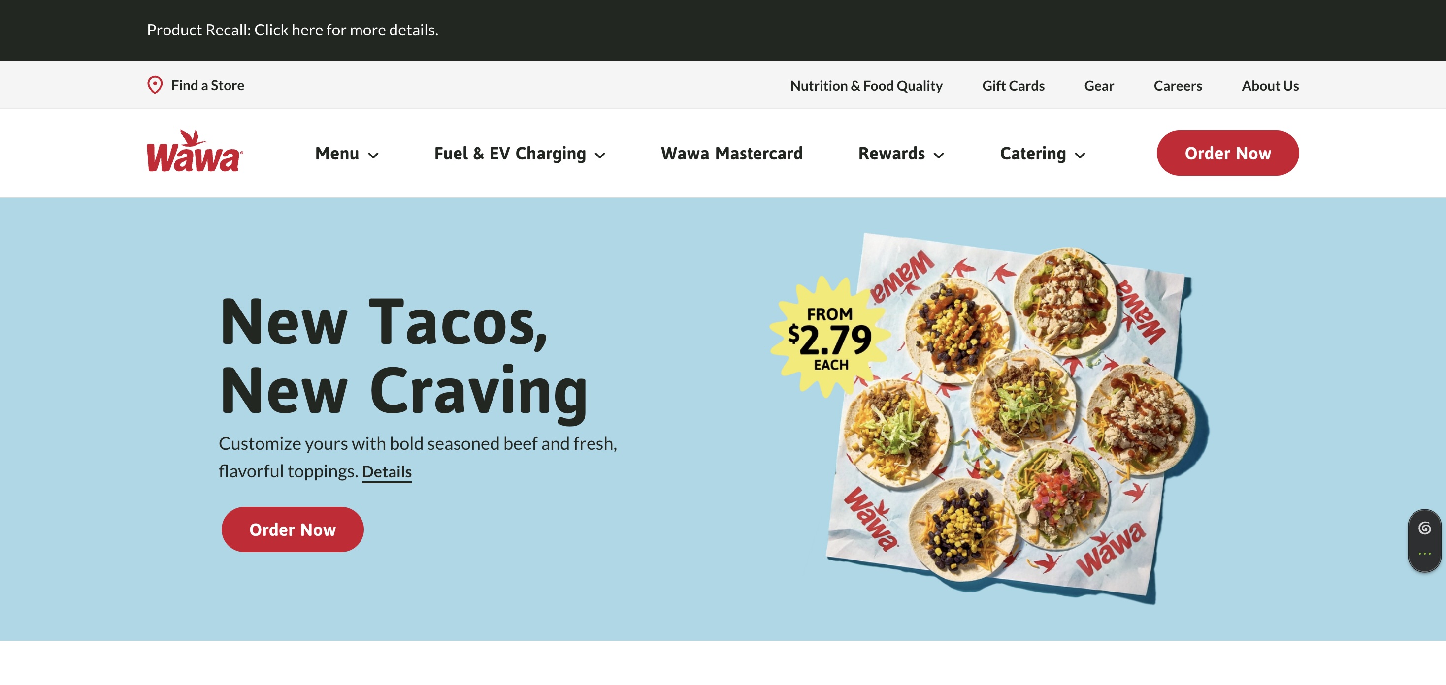 Wawa homepage